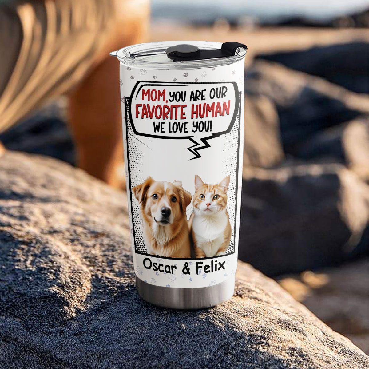 Customizable Favorite Pet Photo Tumbler - Personalized Stainless Steel Tumbler