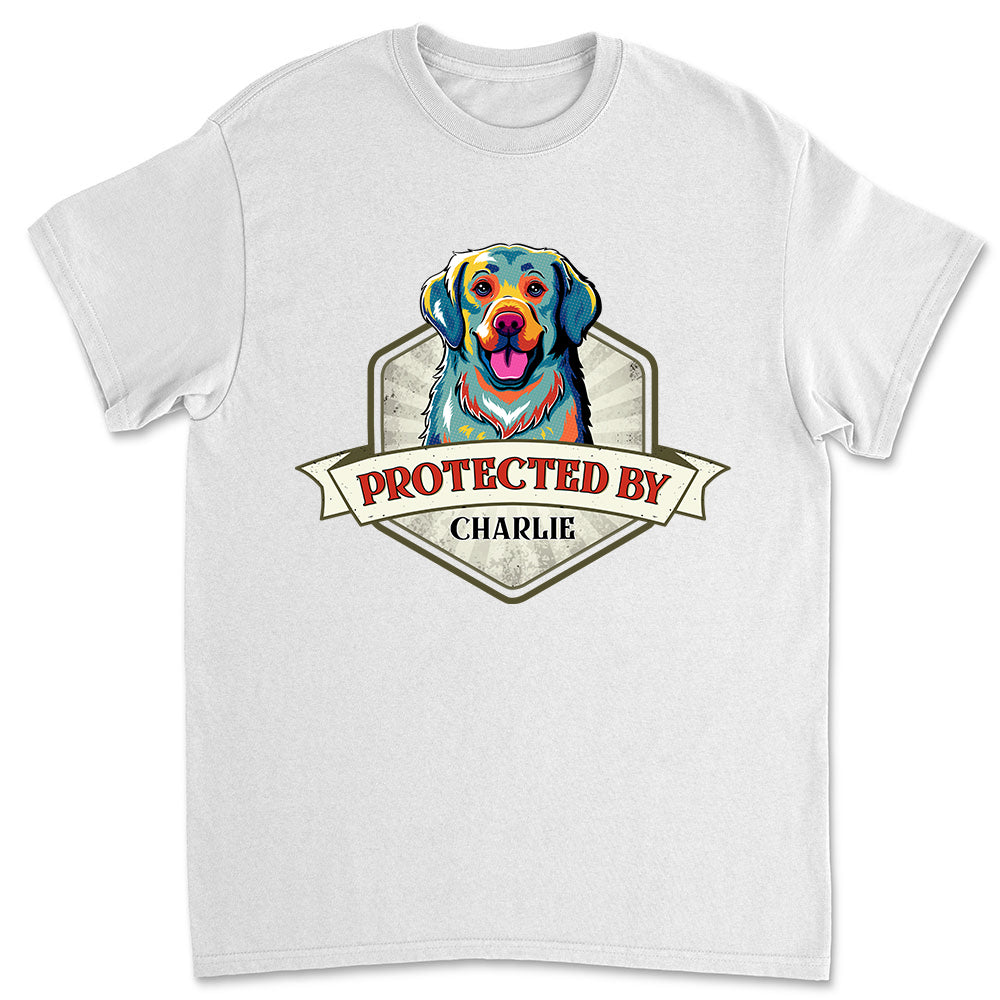 Protected By Dogs - Customizable Unisex Personalized T-Shirt for Pet Lovers