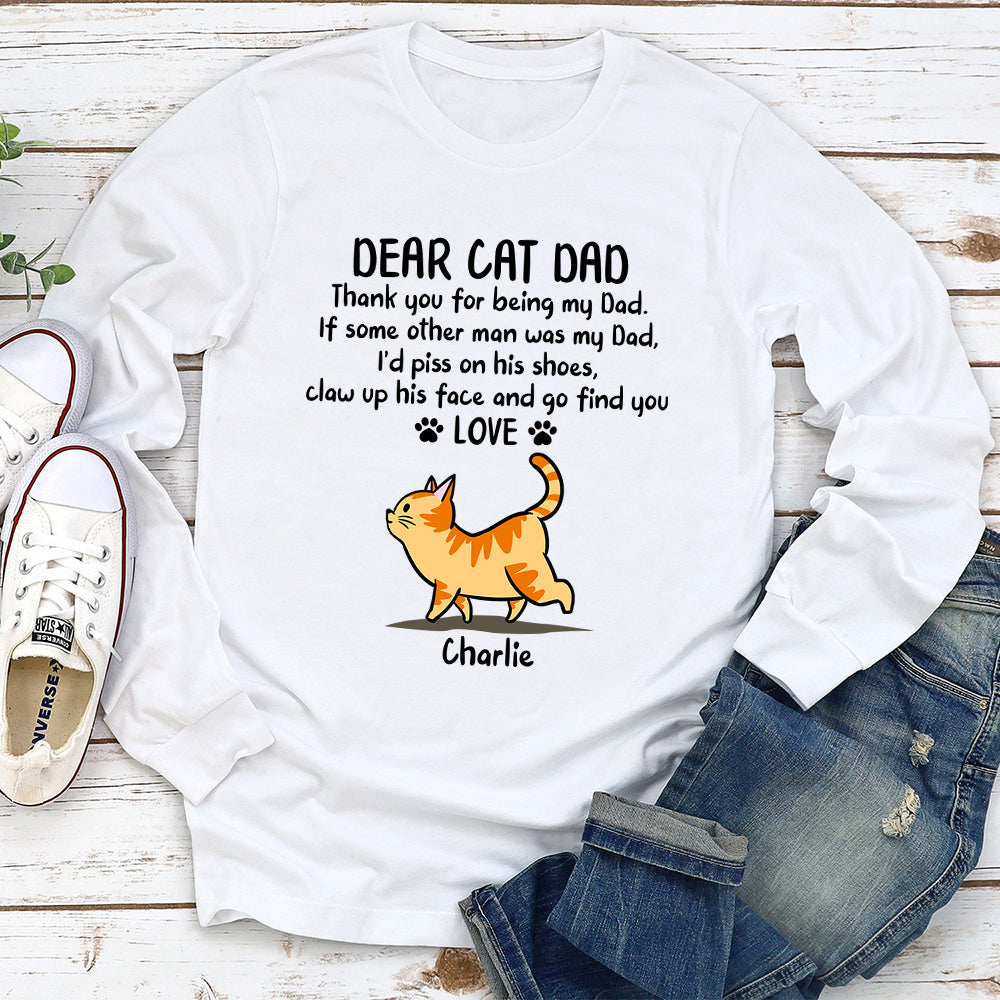 Personalized Being a Cat Dad Long Sleeve T - shirt: Ideal Gift for Pet Lovers