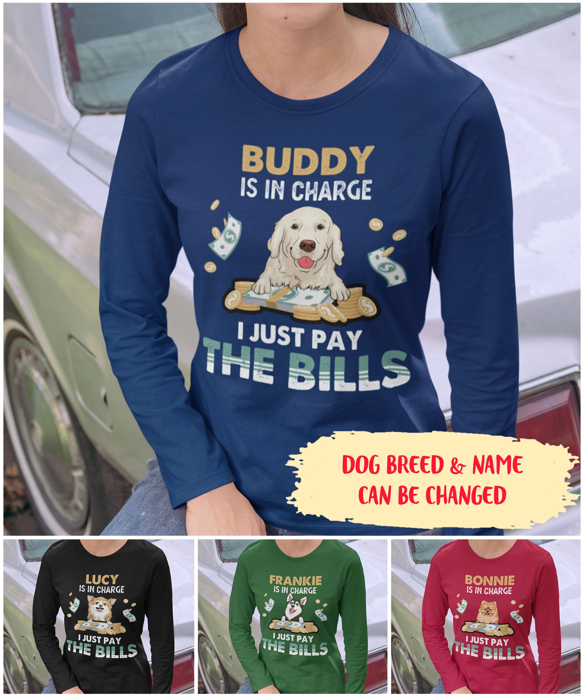 Personalized Classic Long Sleeve T-shirt: My Dog Rules!