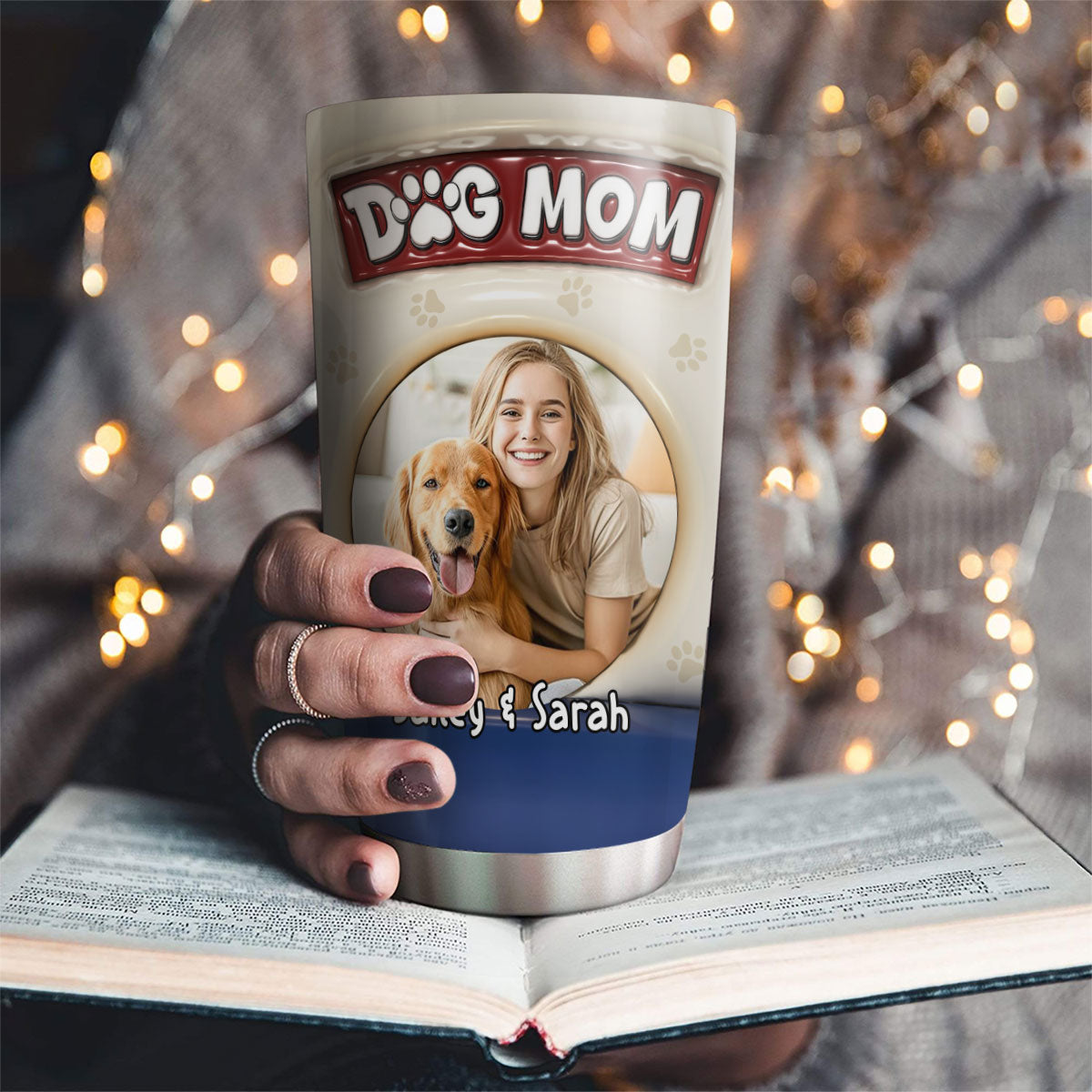 Personalized 3D Inflated Effect Cute Dog Mum Photo Tumbler - Ideal for Any Occasion