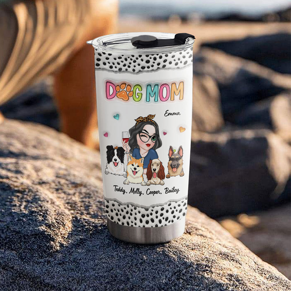 Personalized 3D Inflated Effect Tumbler - Ideal for Dog Moms