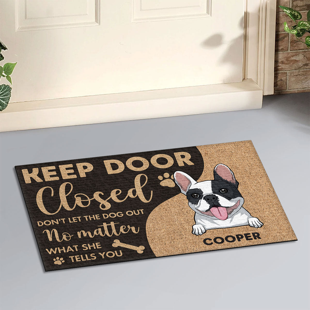 Personalized Custom Doormat: Keep Dogs In, Welcome Guests With Love
