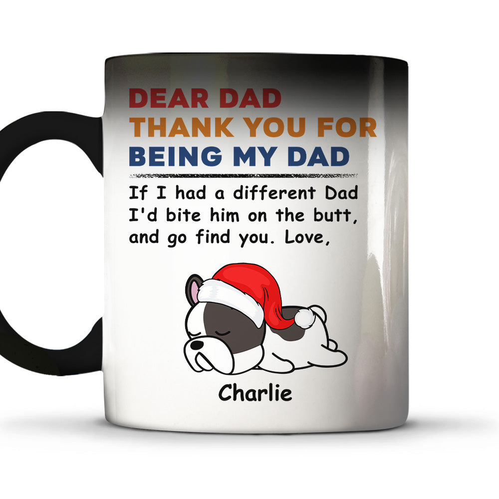 Personalized Color - Changing 'Bite The Butt' Christmas Mug: Ideal Gift for Pet Lovers
