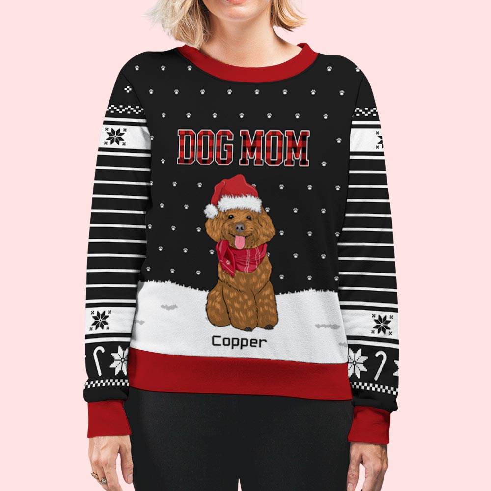 Customizable Dog Dad and Mom Snow All-Over Print Sweatshirt