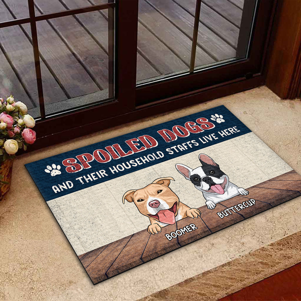 Spoiled Dog Personalized Custom Doormat with Your Dog's Picture