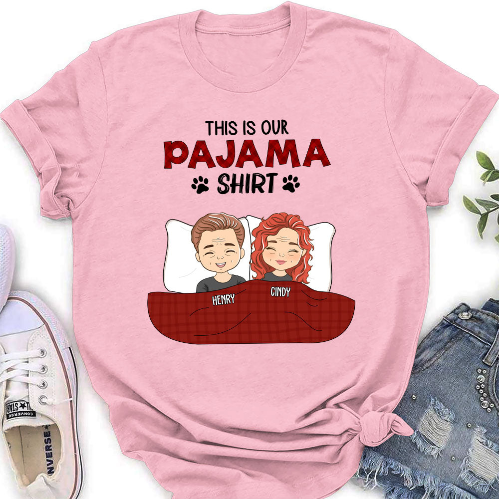 Personalized Custom Couple Pajama Shirts - Women's Version 2