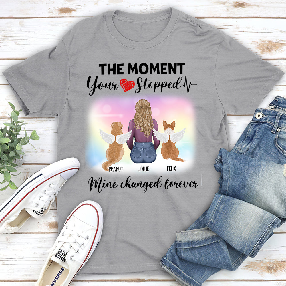 Personalized Memorial Unisex 'Your Heart Stopped' T-shirt for Pet Lovers