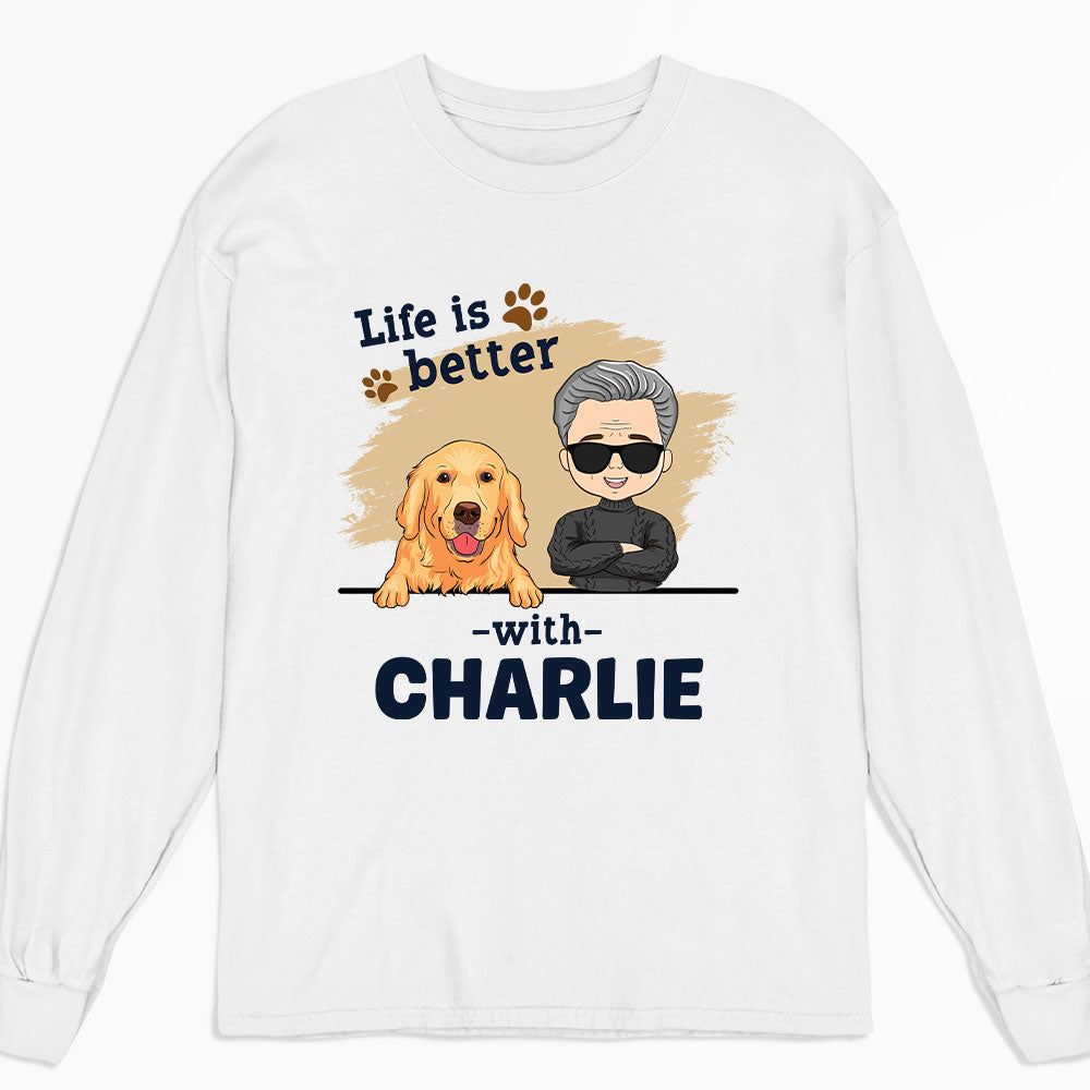 Exquisite Personalized Long Sleeve T-Shirt for Dog Dads