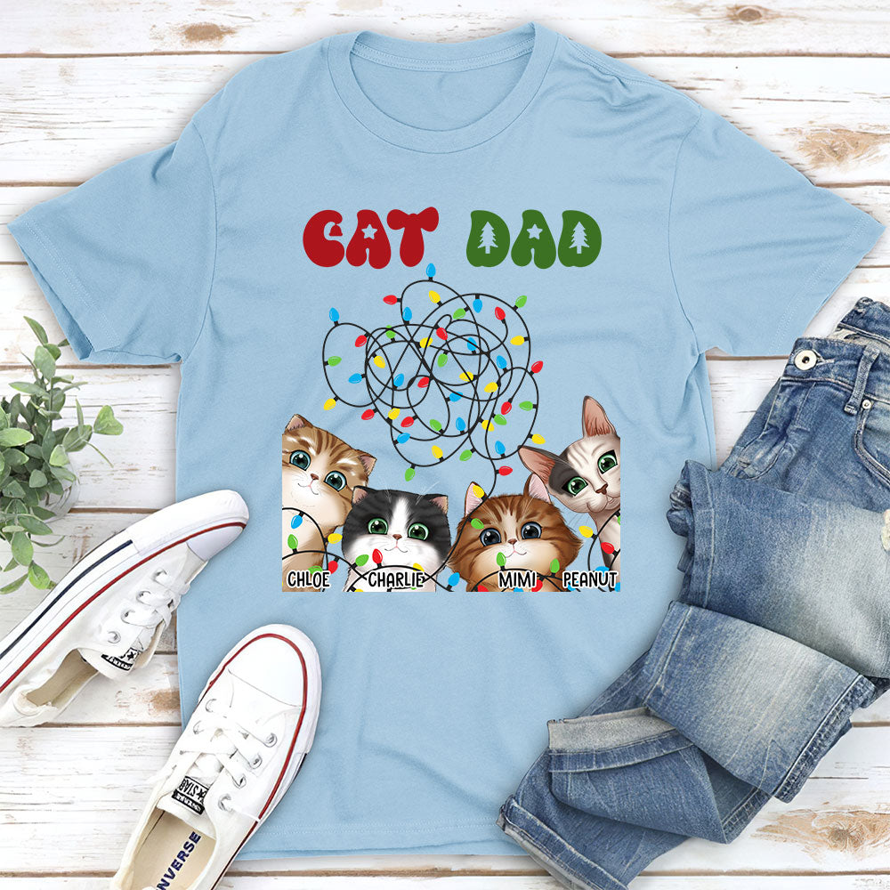 Personalized Christmas Light Unisex T-shirt - Ideal Gift for Pet Lovers