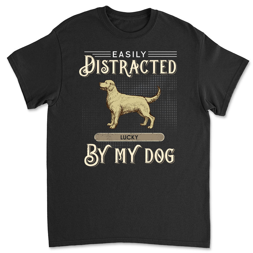 Customizable Distracted By Vintage Dog Unisex T-shirt - Ideal Gift for Pet Lovers
