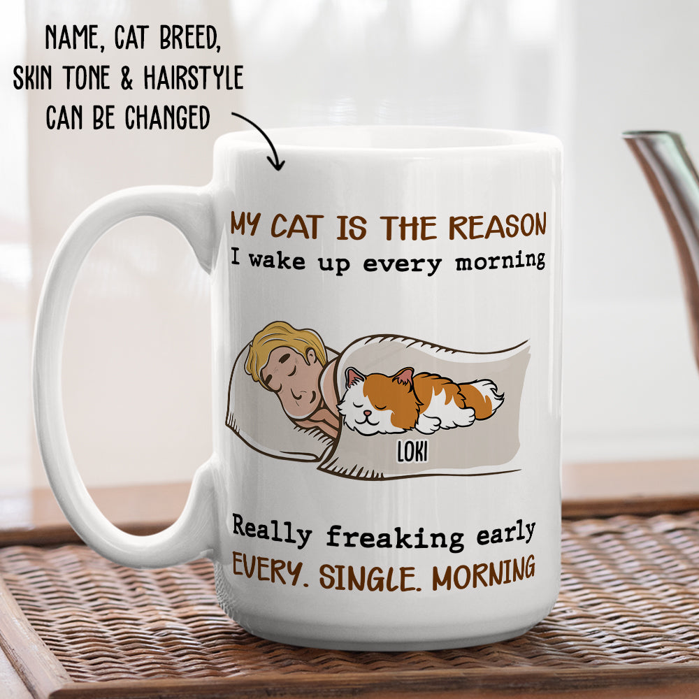 Personalized Custom 'My Cat Is The Reason' White Coffee Mug - Ideal Gift for Pet Lovers