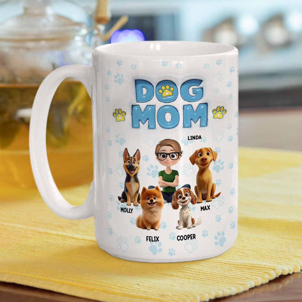 Personalized 3D Inflated Effect Ceramic Mug for Dog - Loving Moms