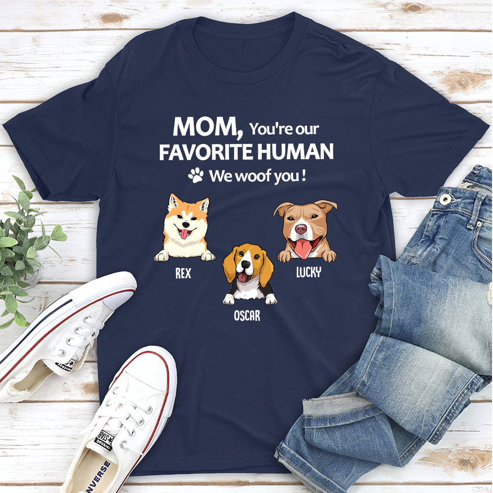 Custom Personalized Unisex Dog Lover's Favorite Human T-shirt