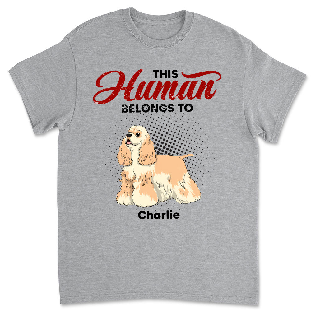 Personalized Unisex 'This Human Belongs' T-shirt - Ideal Gift for Pet Lovers