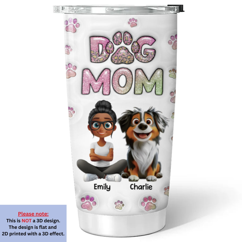 Personalized Custom 3D Inflated Effect Chibi Tumbler for Dog Moms