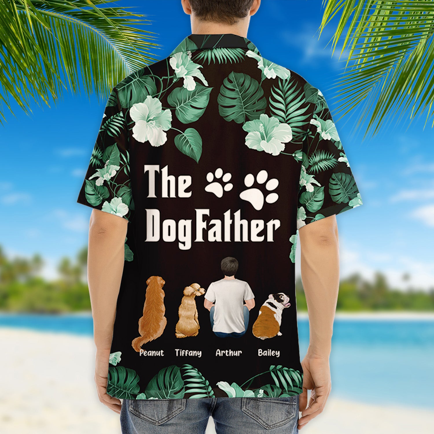 Dog Father Personalized Hawaiian Shirt - Ideal Gift for Pet Lovers