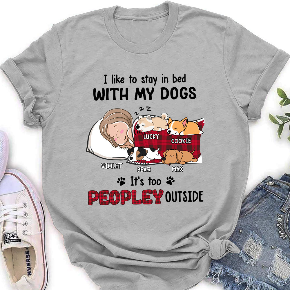 Personalized Custom Women's T-shirt - Ideal for Pet Lovers Who Love Staying in Bed