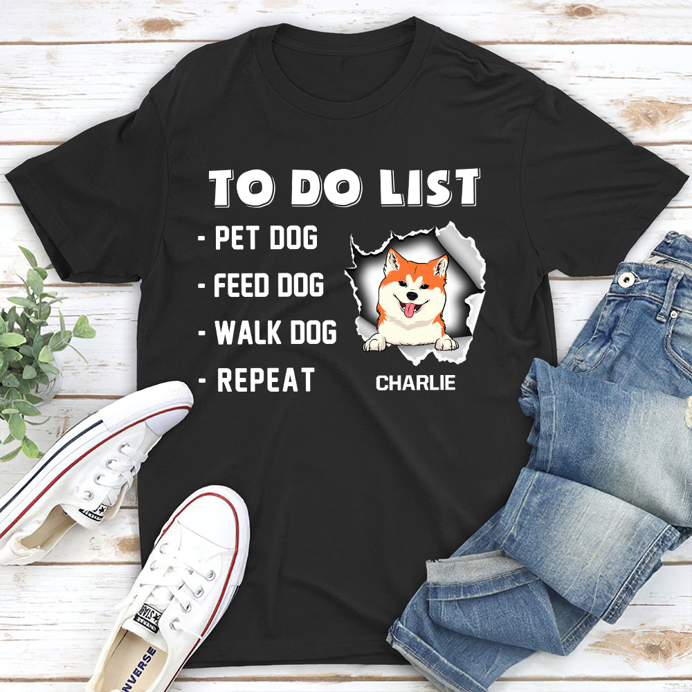 Personalized Custom Unisex Dog To-Do List T-shirt - Ideal Gift for Pet Lovers