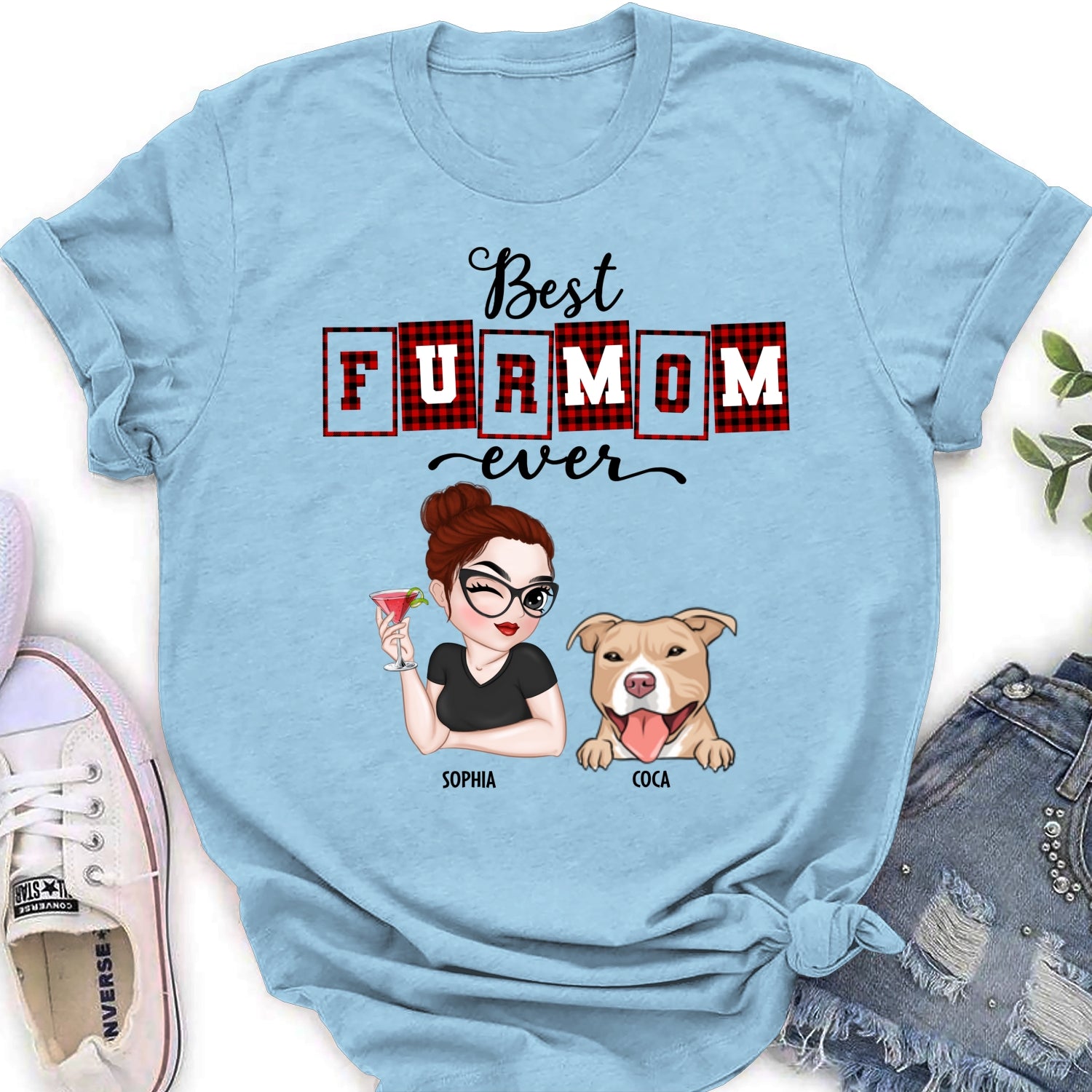 Best Fur Mom of the Year Personalized Custom Women's T - shirt: Ideal Gift for Pet Lovers