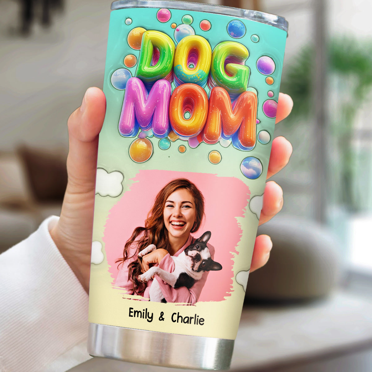 Personalized Puppy Love Cartoon 3D Inflated Effect Stainless Steel Tumbler