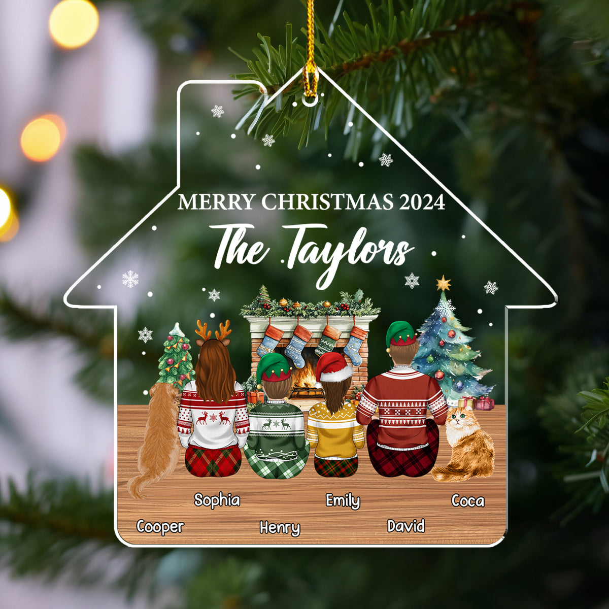 Customizable Family Reunion Christmas Acrylic Ornament - Personalized Keepsake