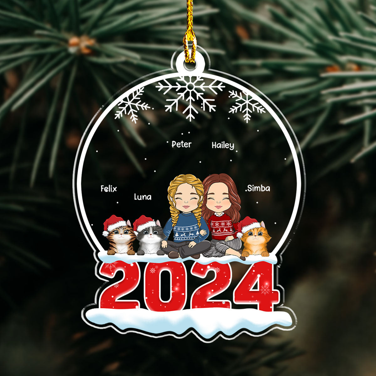 Customizable Personalized Pet Snow Globe Acrylic Ornament