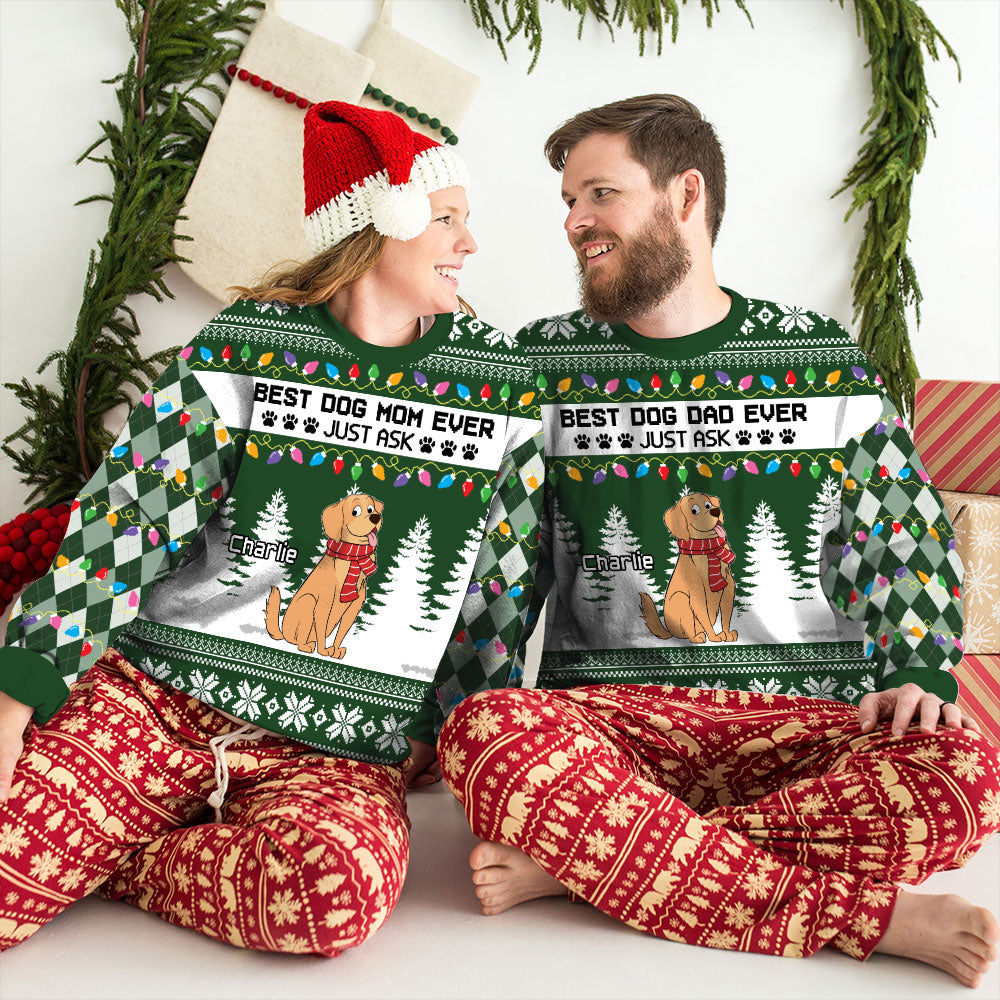 Personalized All-Over-Print Mom and Dad Sweatshirt - Ideal Gift for Pet Lovers