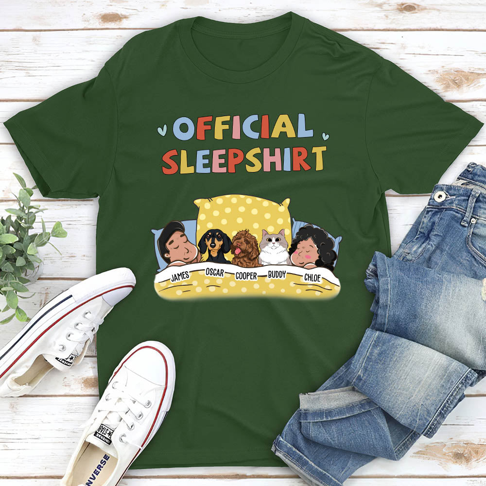 Personalized Custom Unisex Sleeping Pet Couple Sleepshirt - Ideal Gift for Pet Lovers