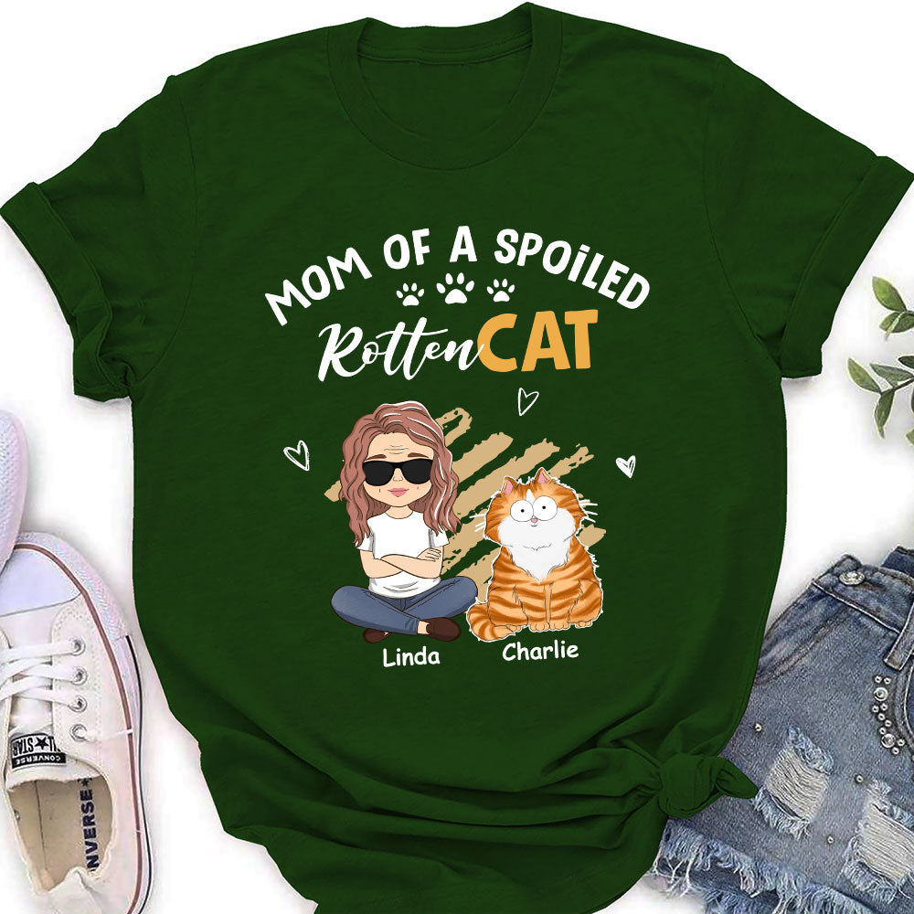 Spoiled Cats Funny - Customizable Personalized Women's T-shirt for Pet Lovers