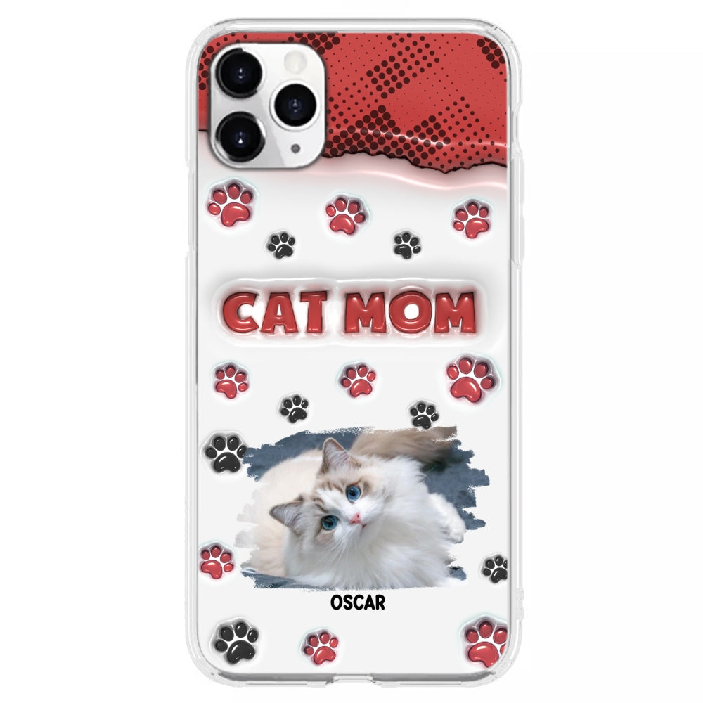 Personalized Cat Mom 3D Inflated Effect Custom Phone Case