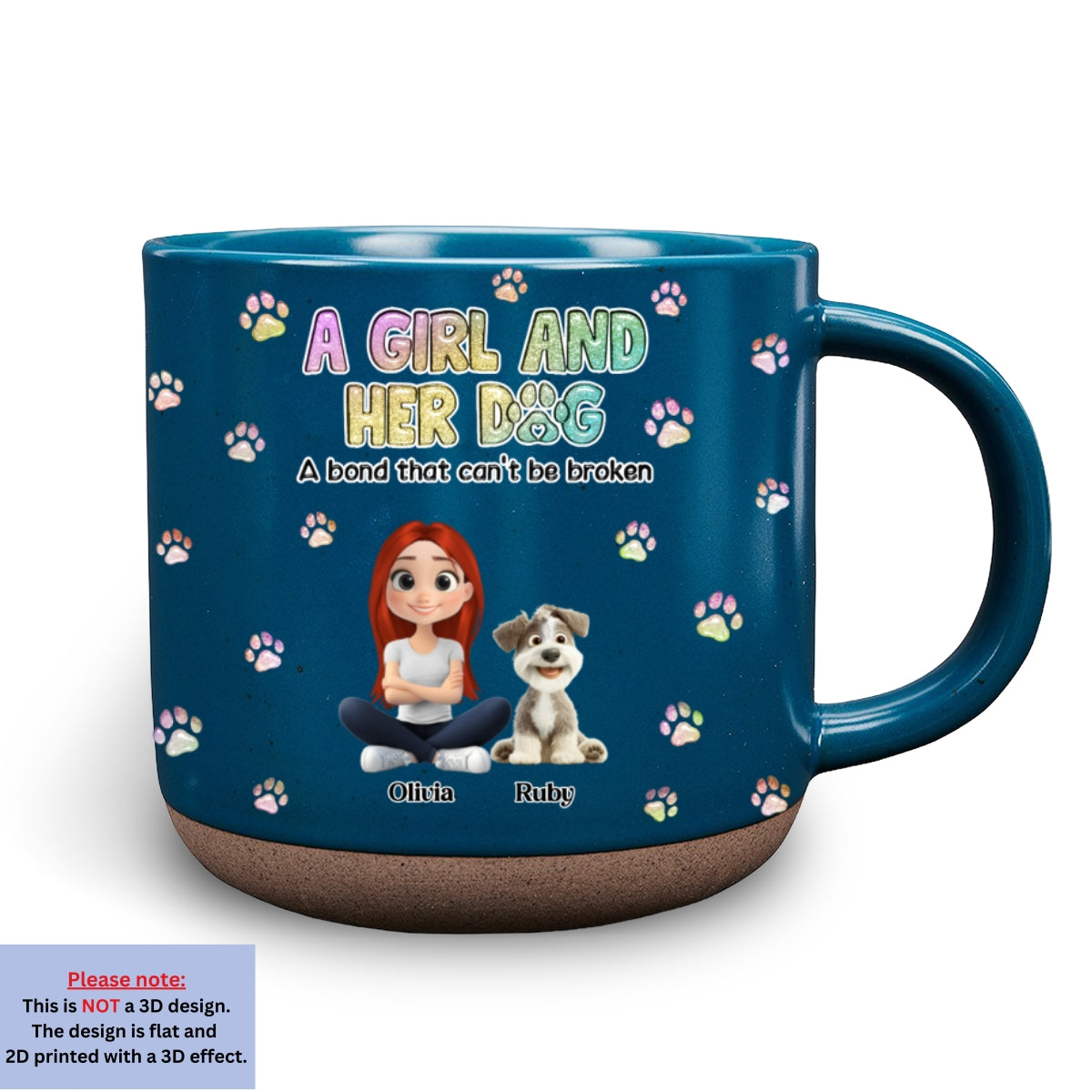 Personalized Custom 'A Girl And Her Dog' Pottery Mug for a Heart - warming Experience