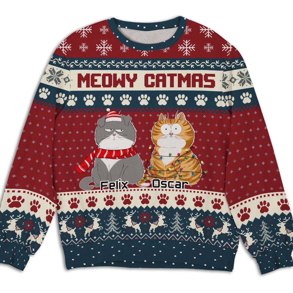 A Tiny Meowy - Customizable All-Over Print Personalized Sweatshirt for Pet Lovers