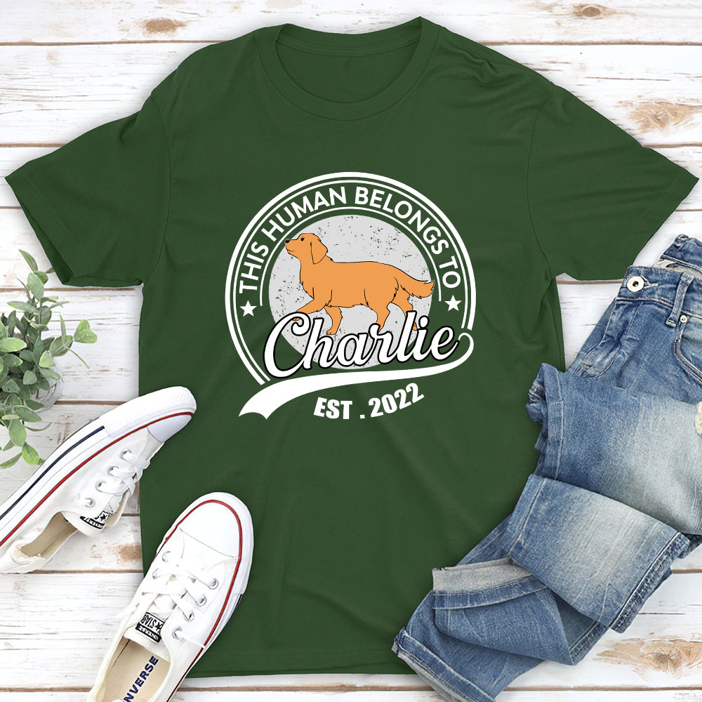 Personalized Unisex T-shirt: A Perfect Gift for Pet Lovers - 'Human Belongs To Dog'
