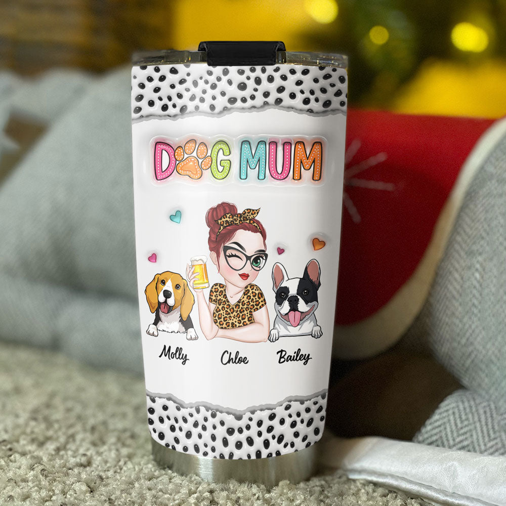 Personalized 3D Inflated Effect Tumbler - Ideal for Dog Moms
