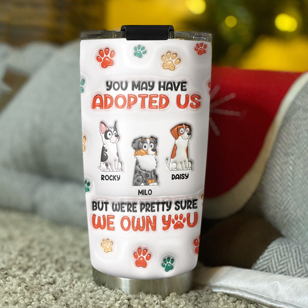 Adopted Us - Personalized 3D Inflated Effect Custom Tumbler for Unique Expression