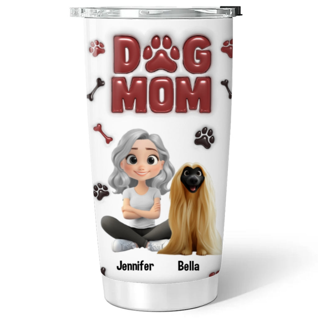 Lovely Dog Mama - Customizable 3D Inflated Effect Stainless Steel Tumbler