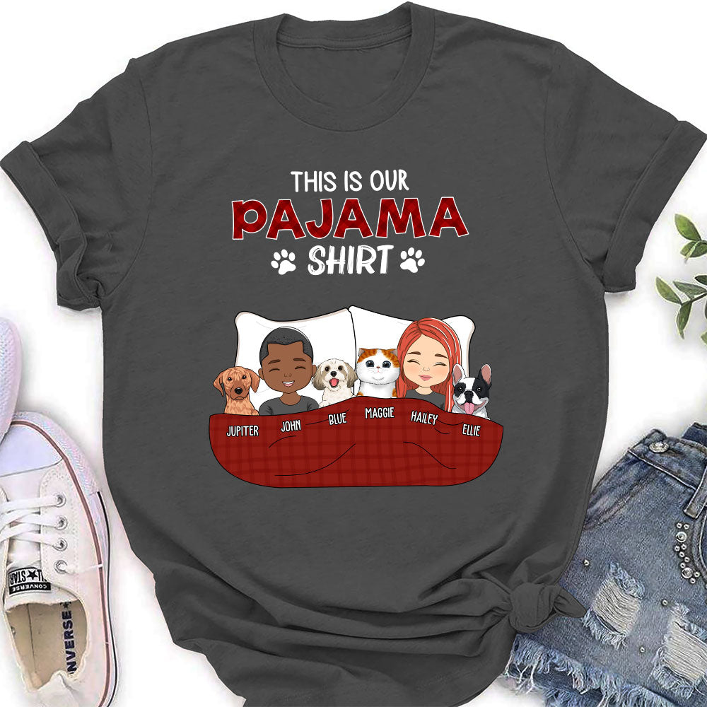 Personalized Custom Couple Pajama Shirts - Women's Version 2
