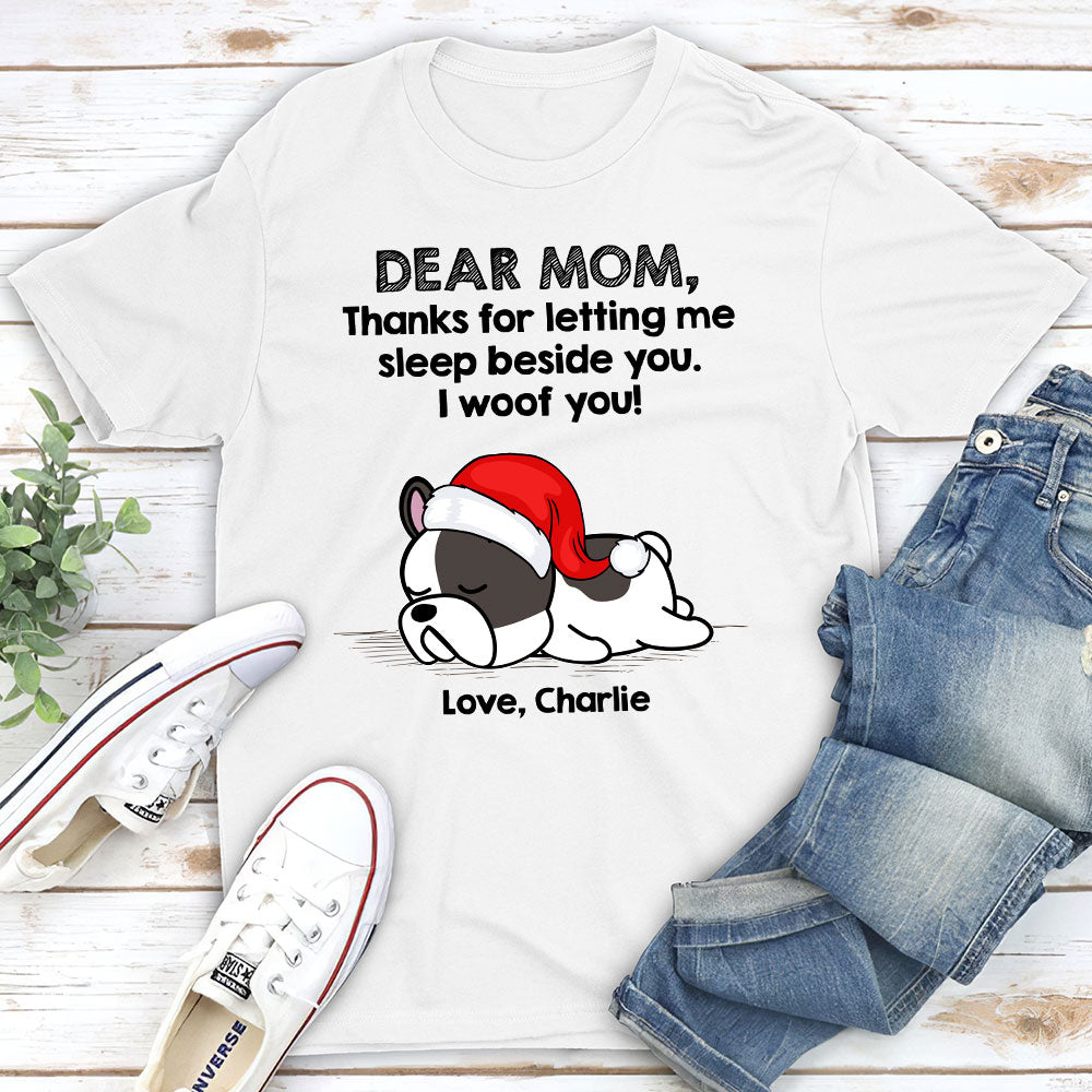Personalized Unisex Sleep Beside Dog T-shirt - Ideal Gift for Pet Lovers