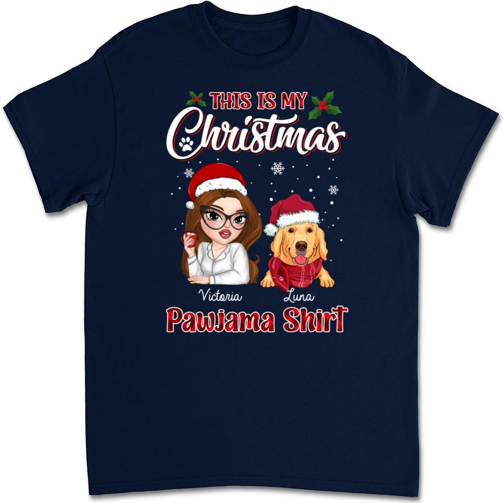 Christmas Personalized Unisex Pawjama T-shirt - Ideal Gift for Pet Lovers