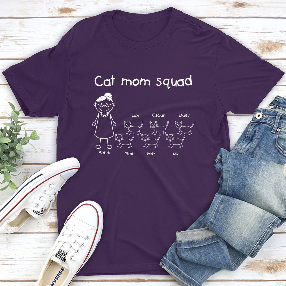 Exclusive Personalized Cat Mom Squad Unisex T-shirt - Ideal Gift for Pet Lovers
