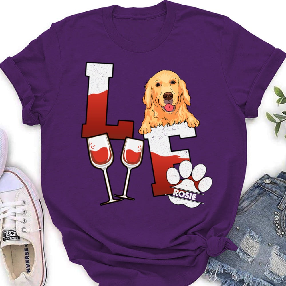 Personalized Beer/Wine Loving Dog Custom Standard T-shirt - Ideal Gift for Pet Enthusiasts