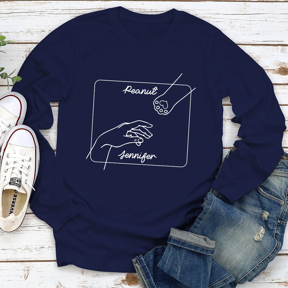 Customizable Cat Paw Long Sleeve T-shirt - Ideal Gift for Pet Lovers