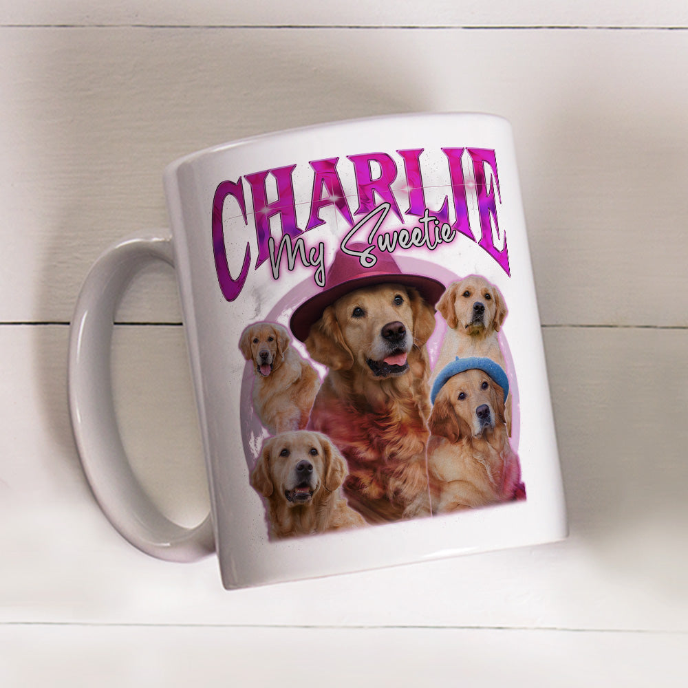 Custom Vintage Pet Face Personalized Coffee Mug - Version 8