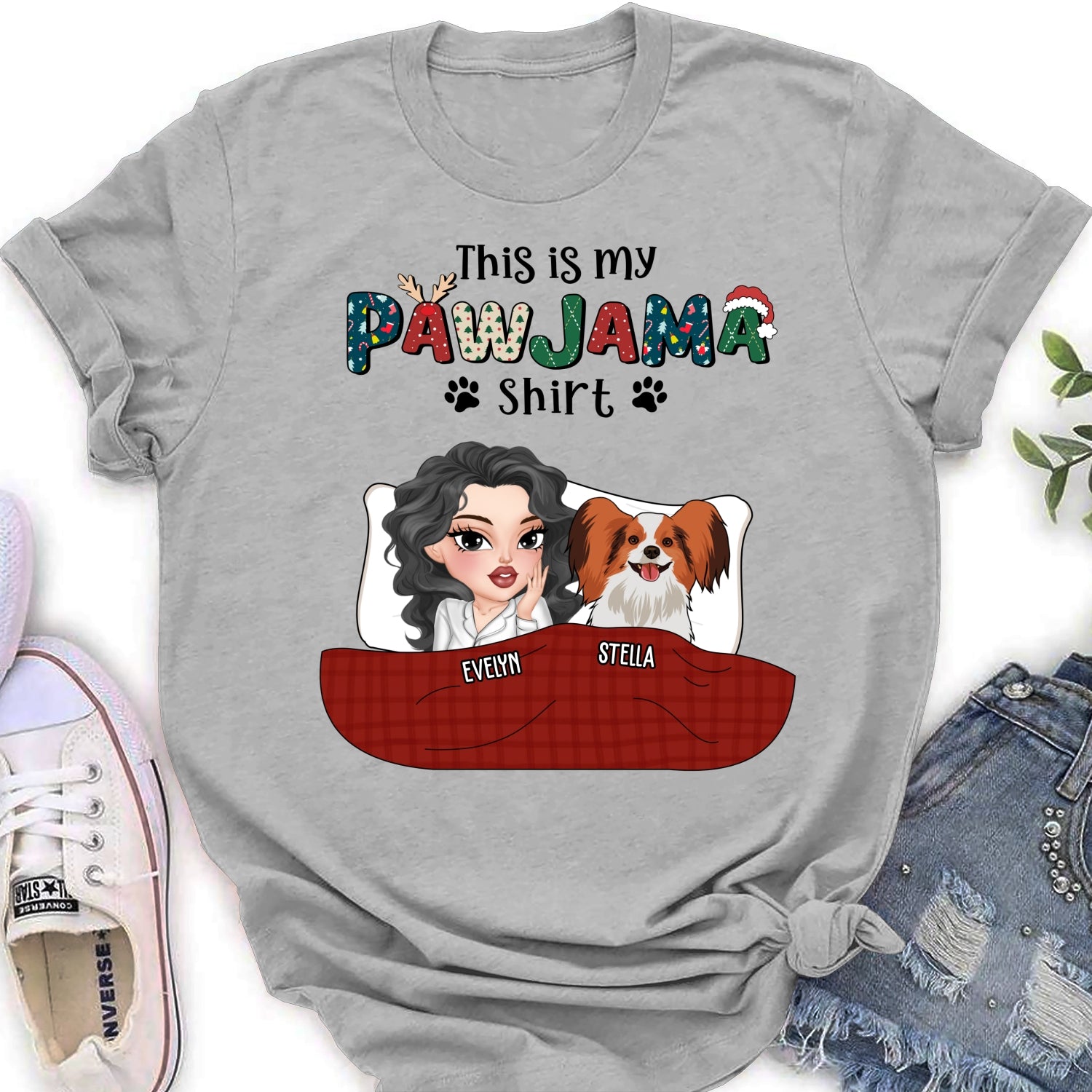 Personalized Pawjama Women's T-shirt - Ideal Gift for Pet Lovers