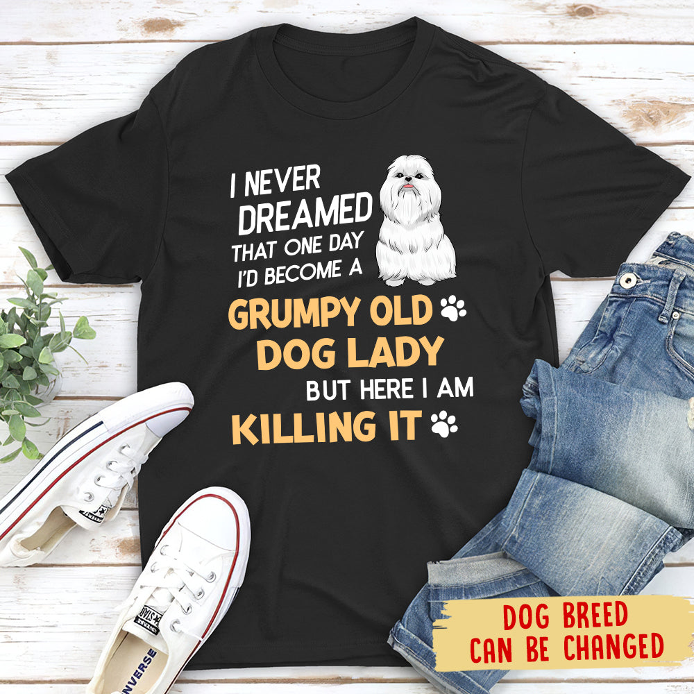 Customizable Grumpy Old Dog Lady Unisex T-shirt - Ideal Gift for Pet Lovers