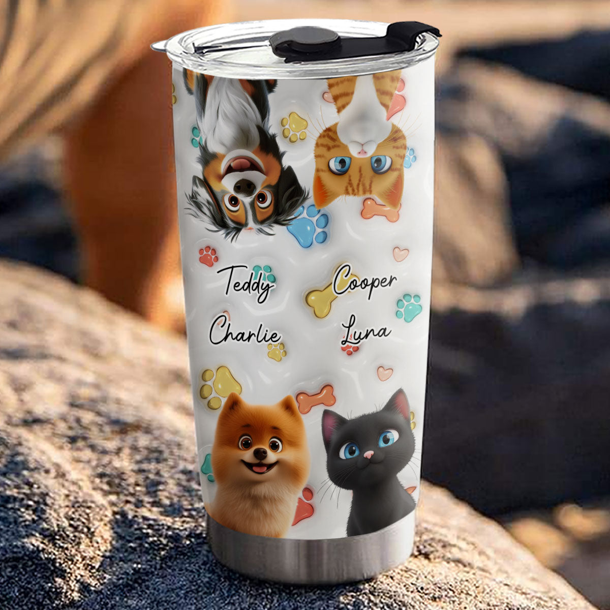 Personalized 3D Inflated Effect Cute Fur Baby Tumbler - Ideal for Any Occasion