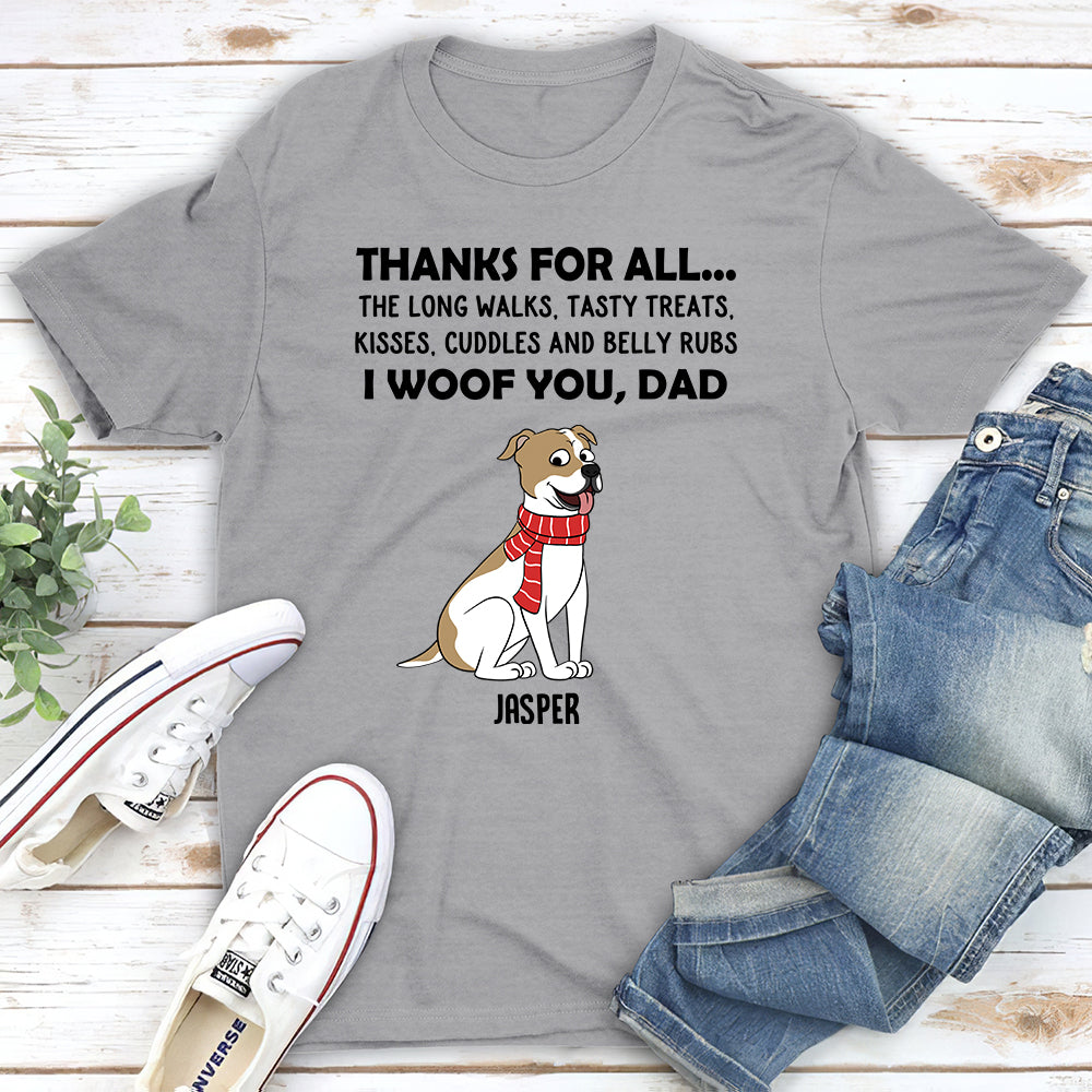 Personalized Custom Unisex 'Thanks For All' T-shirt - Ideal Gift for Pet Lovers