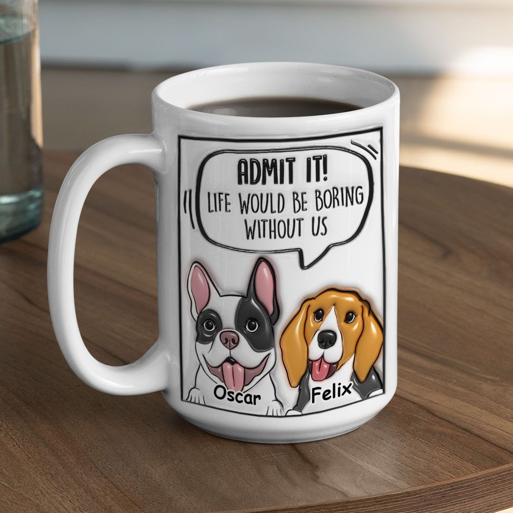 Personalized 3D Inflated Effect Custom Dog-themed Mug