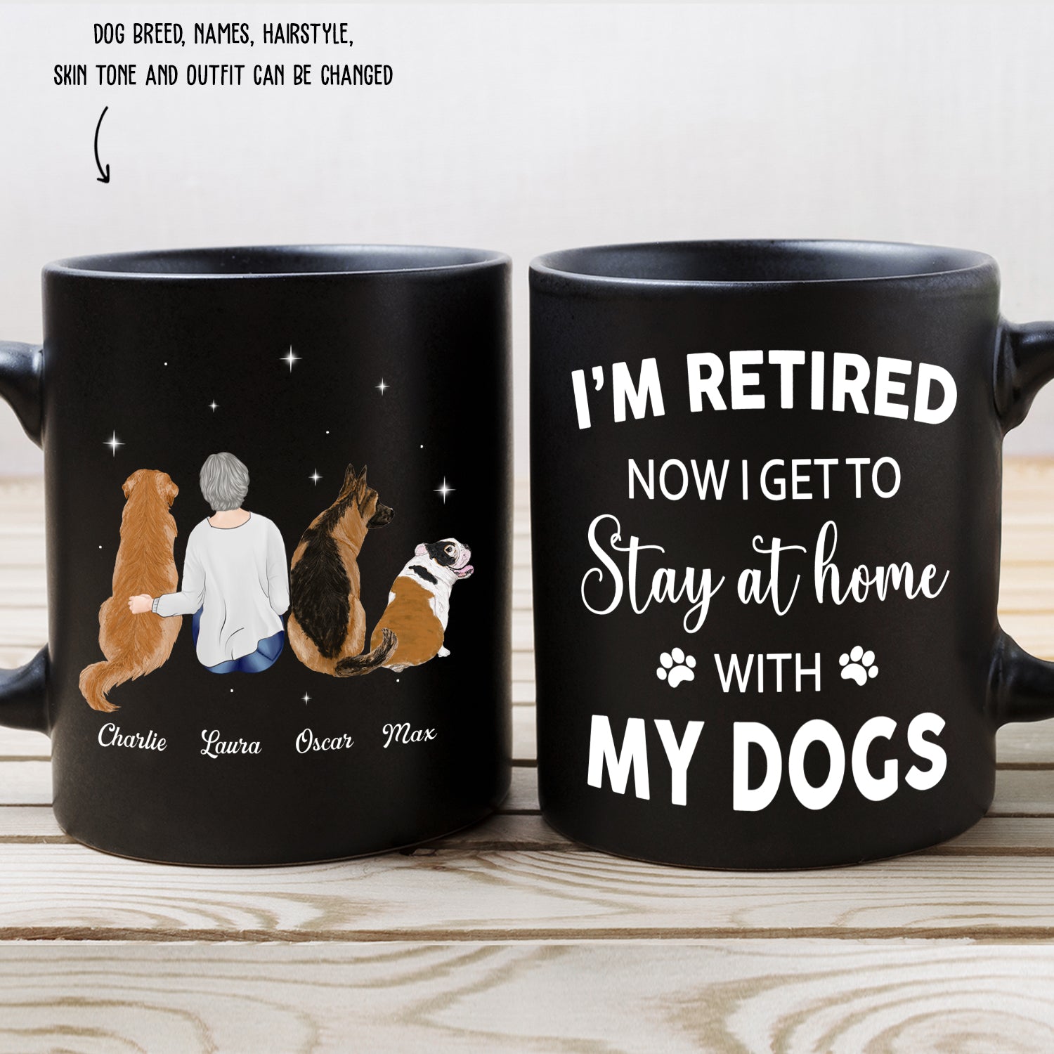 Personalized Custom Dog Lover's Coffee Mug for Staying at Home